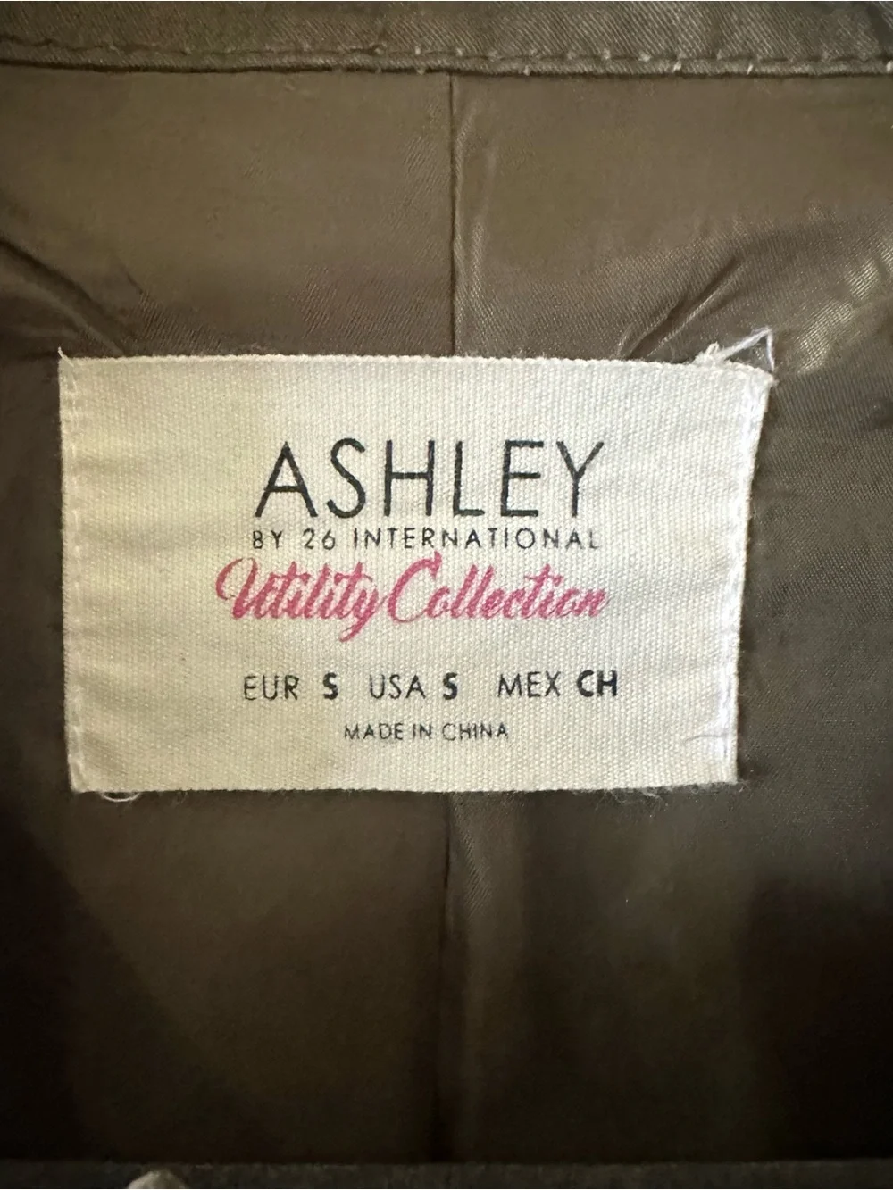 Ashley By 26 International Olive Utility Drawstring Hem Jacket size Small - Picture 4 of 4